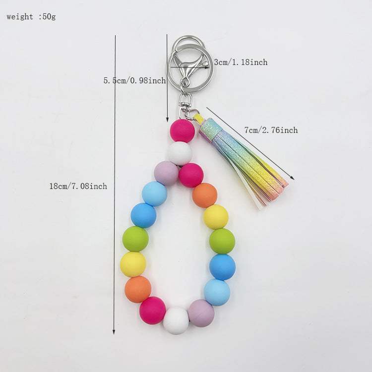 Wholesale silicone beads multi-color handmade bracelet bracelet gradual key ring